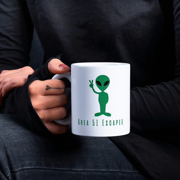Area 51 Escapee Mug – Funny Alien Coffee or Tea Cup for Sci-Fi Fans - Image 3