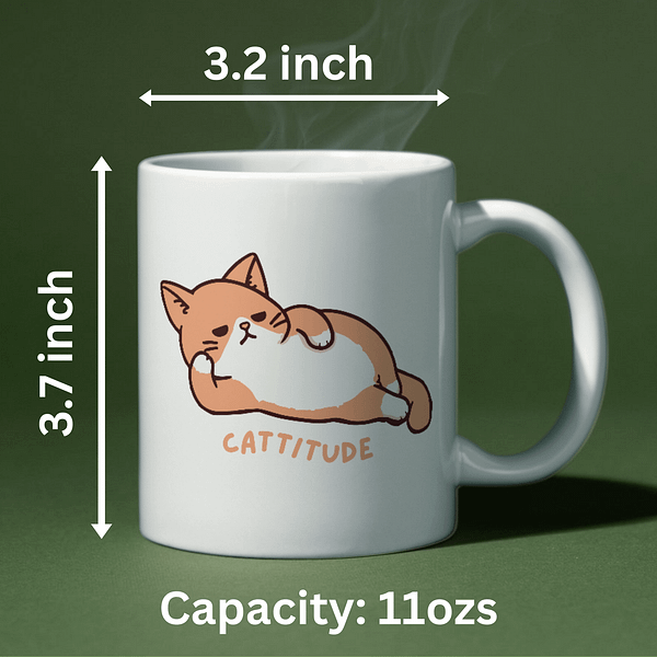 Cattitude Mug – Chill Cat Mug For Cat Lovers - Image 2