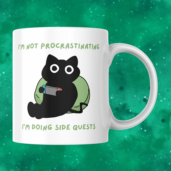 I'm Not Procrastinating I'm Doing Side Quests Mug – Funny Gamer Coffee Mug