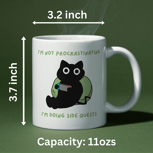 I'm Not Procrastinating I'm Doing Side Quests Mug – Funny Gamer Coffee Mug - Image 2
