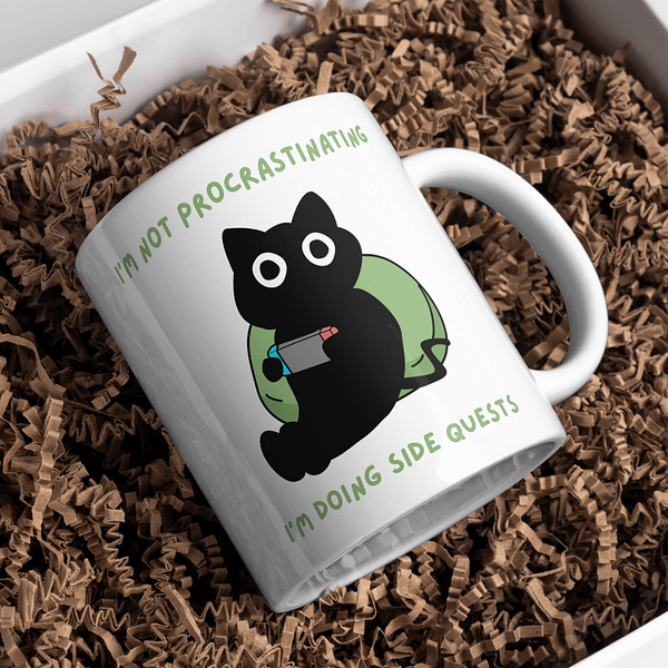 I'm Not Procrastinating I'm Doing Side Quests Mug – Funny Gamer Coffee Mug - Image 4