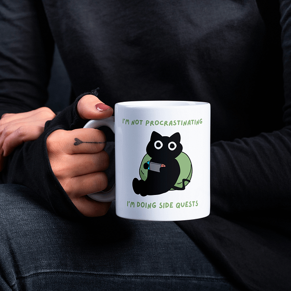 I'm Not Procrastinating I'm Doing Side Quests Mug – Funny Gamer Coffee Mug - Image 3