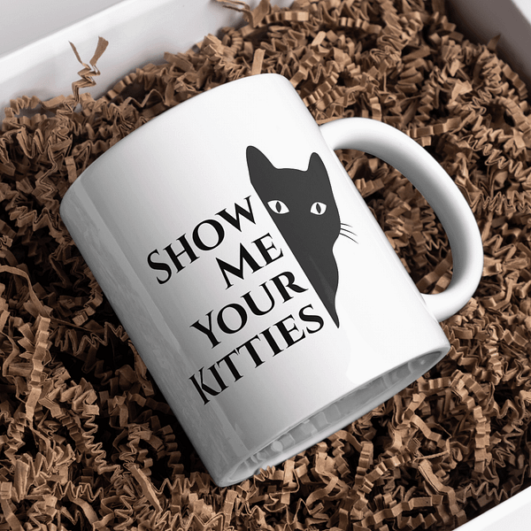 Show Me Your Kitties Mug – Funny Cat Mug Inspired by Final Destination - Image 4